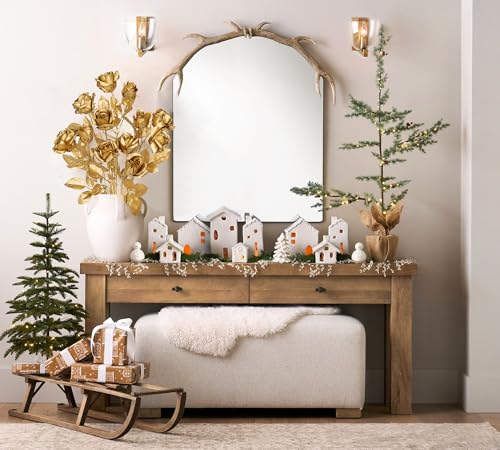 Hollyone 3Pcs Christmas Flowers Gold Artificial Rose Flowers 24inch Fake Roses Flower with Three Heads Floral Arrangements Bouquets Xmas Golden Faux Rose Stems for Centerpieces Christmas Home Decor - color: Gold - Roses（3 Head）