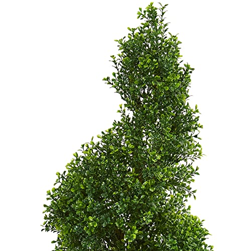 Nearly Natural 4ft. Spiral Boxwood Artificial Tree, UV Resistant (Indoor/Outdoor)