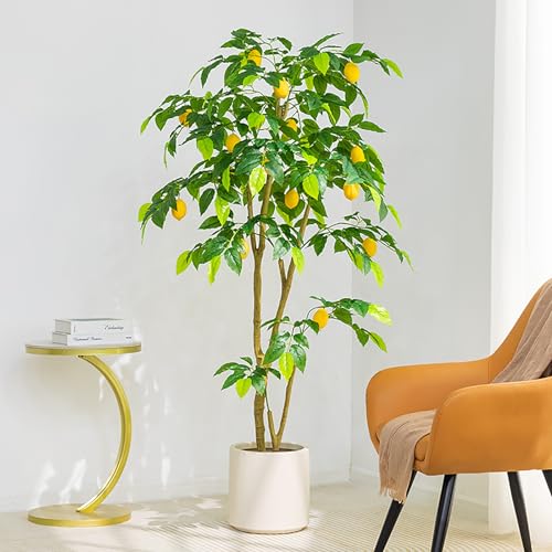 Artificial Lemon Trees with Fruits, Artificial Potted Plants Faux Lemon Citrus Tree, Fake Lemon Plant Pre Potted Faux Lemon Tree, for Home and Living Room Decoration(80cm/2.6ft) - size: 80cm/2.6ft