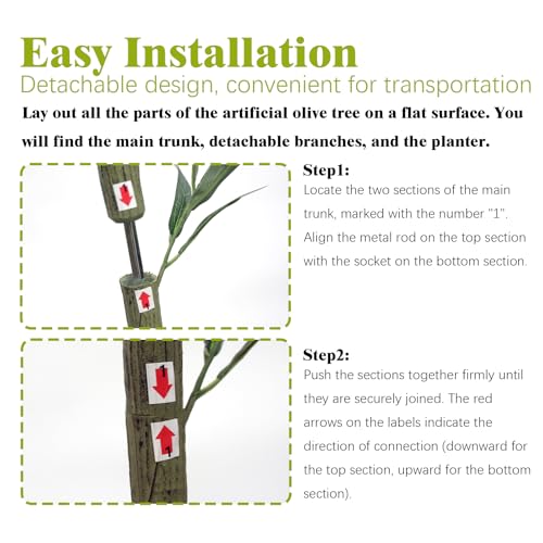 5ft Artificial Olive Tree in Pot, 61“ Large Indoor Fake Olive Potted Plants Faux Greenery Lifelike Tree Plant with Fruits for Kitchen Livingroom Bedroom Office Home Decor (D) - color: D-5ft