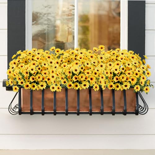 8 Bundles Sunflowers Artificial Flowers Silk Mini Sunflowers Fake Yellow Flowers Gerbera Daisies Flowers for Indoor Outdoor Home Kitchen Table Wedding Centerpieces Gravesites Decor (13.77")