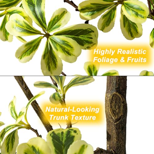Bailikang 8FT Artificial Black Olive Tree Artificial Olive Plants, Tall Faux Olive Tree Faux Silk Plant Fake Plant Ultra-Realistic Silk Leaves & Natural Trunk Indoor Outdoor Use - color: White Olive Tree, size: 8ft