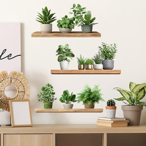 Green Plants Potted Wall Decals Vinyl Spring Summer Green Plants Leaves Wall Stickers Peel and Stick Removable Wall Decor for Bedroom Living Room Bathroom Classroom Decorations - style: Green Plants Potted