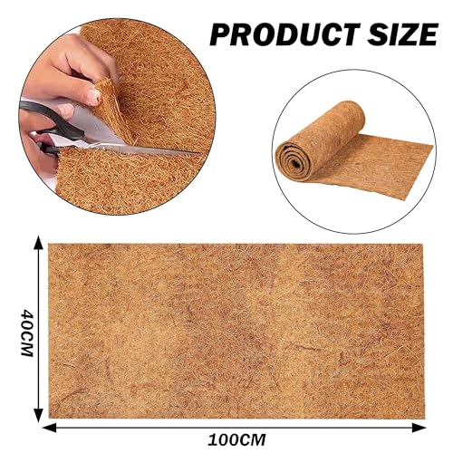 4 Rolls 16x40 Inch(40cm*100cm) Coco Liner Roll Natural Coconut Fiber mat Coconut Liners for Planter Flower Basket No-Slip Ice and Snow Carpet Mats Animal pet pad - size: 16x40Inch(40cm*100cm)