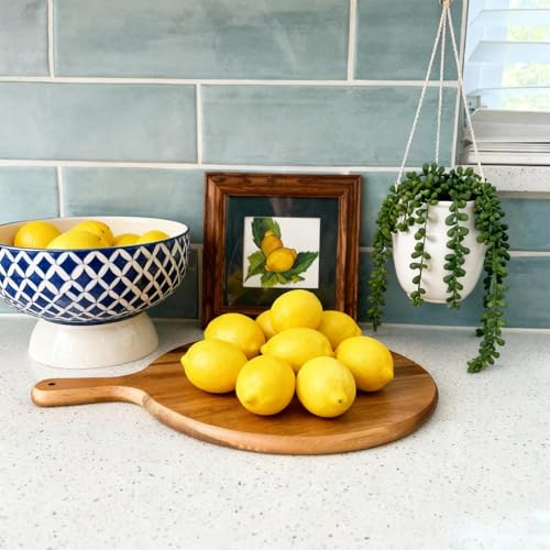 Fake Lemons for Home Kitchen Table Fruit Bowl Decoration, 3.75", Yellow, 12 Pack - color: Yellow, size: 3.75"