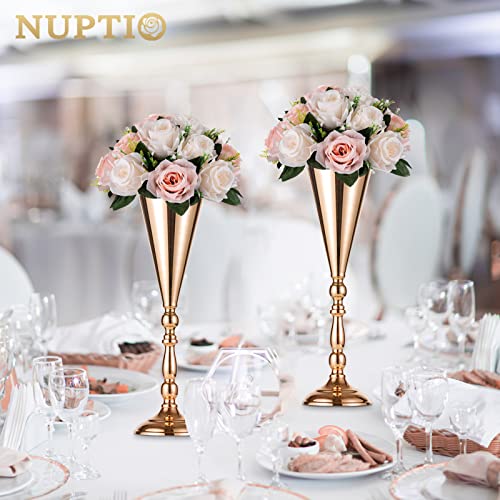 NUPTIO Flower Balls for Wedding Centrepieces - 2 Pcs 9.5in Diameter Artificial Flower Ball Arrangement Bouquet Peachy Pink & Creamy White Fake Rose Flowers Party Centerpieces for Weddings Tables - color: Peachy Pink & Creamy White, size: 2 Pcs