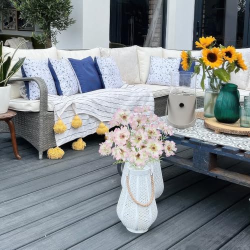 CISDUEO 4 Pcs Artificial Wildflowers Bulk Spring Decor Pink Silk Wild Flowers Fake Cosmos with Long Stems 24" Faux Flowers Arrangements for Wedding Bouquet Table Centerpiece Planter Outdoor Cemetery - color: Pink-2