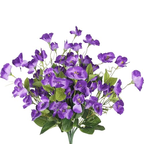 3 Pcs Artificial Flowers for Outdoors Hibiscus Spring Summer Decor Purple Artificial Tropical Flowers Realistic UV Resistant Silk Hibiscus Flowers for Outside Planter Front Door Porch Patio - color: Purple
