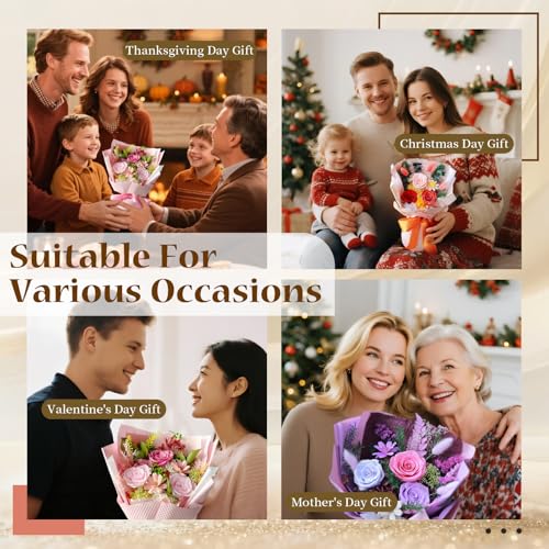 Preserved Roses Eternal Flowers Real Purple Roses that Last 3 Years Home Decor Birthday Gifts for Women Mothers Day Flowers for Wife - color: Purple