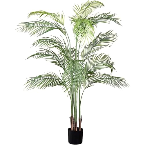 Maia Shop 5ft 11in Artificial Palm Tree Plant for House, Apartment or Office – Realistic Fake Indoor Plants for Living Room, Kitchen, Bedroom, Entryway or Bathroom – Faux Greenery for Home Décor - color: Palm, size: 6ft
