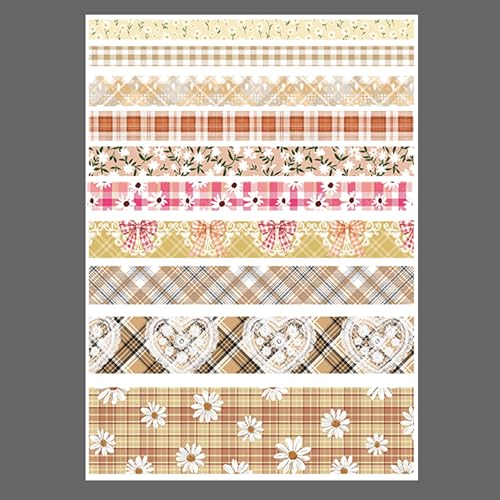 10 Rolls Vintage Floral Washi Tape Set Pastel Plaid Arts Adhesive Tapes Soft Colors Decorative Masking Tape Sets for Craft, Kids, Scrapbook, DIY, Gift Wrapping (Golden Daisy) - color: Golden Daisy