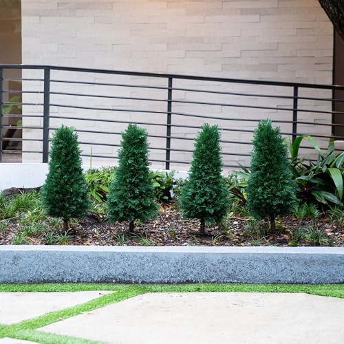 Nearly Natural 3ft. UV Resistant Artificial Cedar Plant with Integrated Ground Stake (Indoor/Outdoor) - Set of 2 - size: 3ft.
