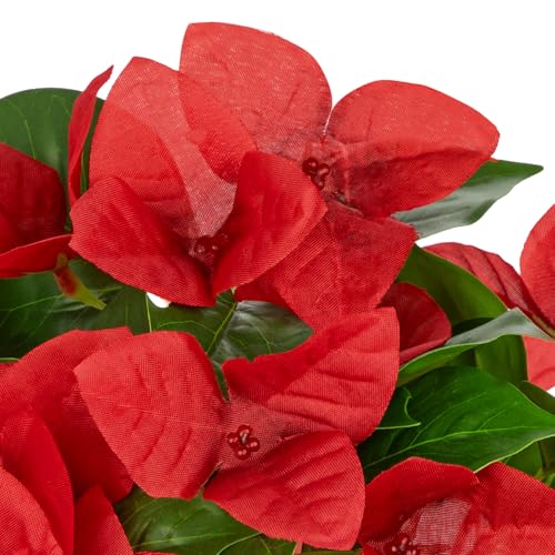 Artificial Small Bougainvillea Plant, Set of 2 Fake Bougainvillea Flower Potted Plant for Indoor Home Living Room Office Wedding Party Tabletop Decoration, Red - color: Red