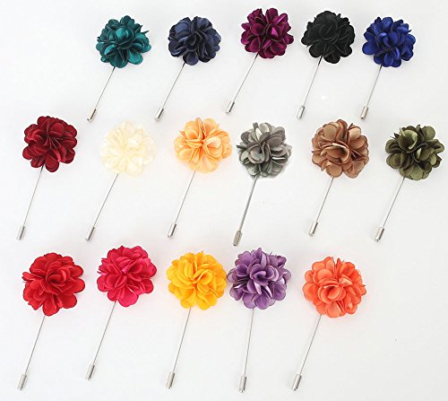 Flairs New York Gentleman's Essentials Premium Handmade Flower Lapel Pin Boutonniere - color: Bordeaux Wine [Camellia]