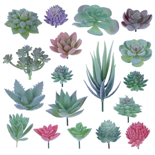 18 Pcs Artificial Succulents, Realistic Succulent Plants,Unpotted Faux Succulent for DIY Crafting Floral Wall Garden Arrangement Home Office Decoration