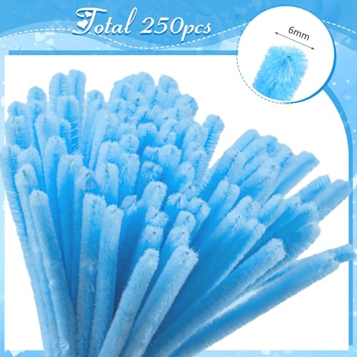 Peryiter 371 Pcs Pipe Cleaners Flowers Kit, Pipe Cleaners Chenille Stems Bulk with Floral Wire Gardening Tape Stamen, Fluffy Limpiapipas para Flores for DIY Mother's Day Decor(Blue & Green) - color: Blue & Green