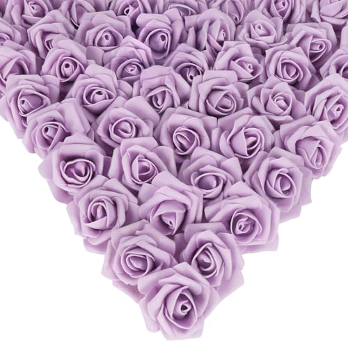 Foam Roses,200PCS Artificial Roses Heads 1.97in Fake Roses Foam Flowers for Craft DIY Wedding Party Home Decoration(Lilac) - color: Lilac