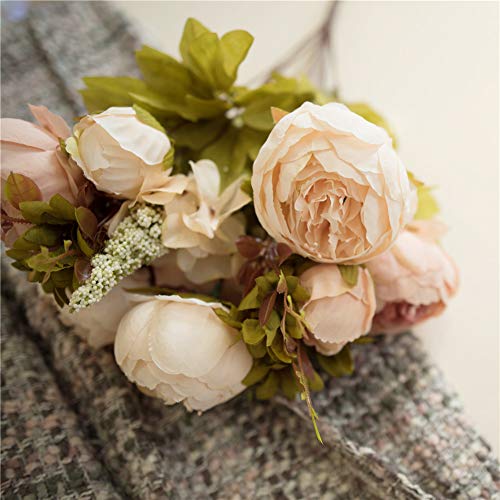 Fule 2 Pack Large Artificial Peony Silk Flower Bouquets Arrangement Wedding Centerpieces (Light Pink) - color: Light Pink X2