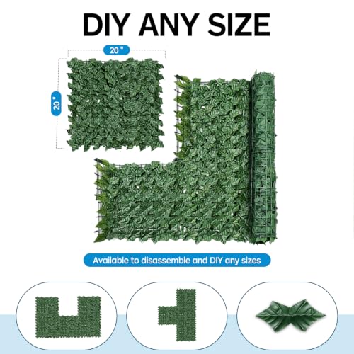 Artificial Ivy Privacy Fence Screen,39.4" x 197" UV-Anti Fake Leaves Plant Vine,Privacy Hedges Wall for Indoor Outdoor Garden Backyard Decor - color: Green Sweet Potato Leaves, size: 39.4"x197"