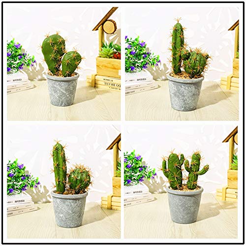 Artificial Succulent Plants,Fake Cactus Decorative Plants - Artificial Cacti with Gray Pots Planters,Artificial Faux Cactus for Home Décor House Office Ornaments