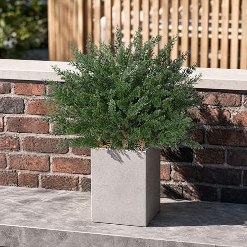 Cedar Stems Fake Plants Artificial Plants Outdoor Decor, 4 Bundles Cedar Branches Realistic Artificial Greenery for Outdoors UV Resistant Faux Plants for Front Door Porch Patio Yard Indoor Home Office - color: Green