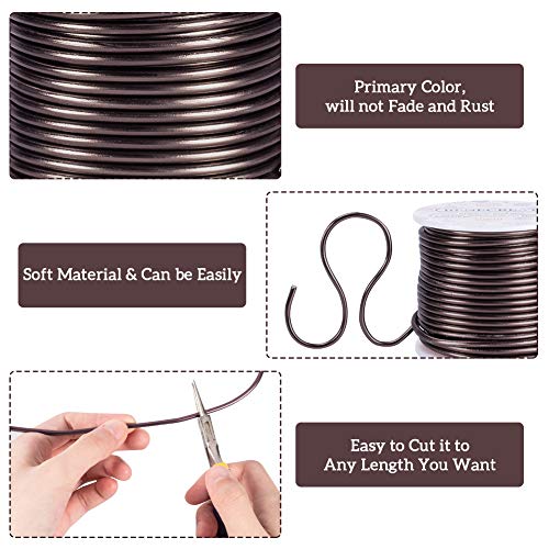 BENECREAT 9 Gauge 55FT Brown Jewelry Craft Wire Tarnish Resistant Bendable Aluminum Sculpting Metal Wire for Jewelry Craft Beading Work, Wreath, Tree Roots Model - color: Brown, size: 9 Gauge