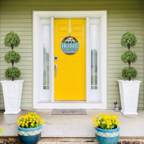 THE BLOOM TIMES 55" Tall Artificial Boxwood Triple Ball Topiary Trees, UV Resistant Large Fake Potted Plants for Outdoor Planter, Realistic Faux Bushes Shrubs for Front Porch Outside Decor Set of 2 - color: Boxwood-gjl, size: 55 inch