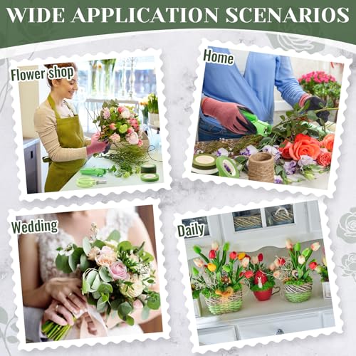9 Pcs Rose Thorn Remover Set Include 1 Flower Thorn Stripper Tool 5 Floral Tape 1 Flower Scissor 1 Curve Gardening Scissors 1 Pair Gardening Gloves for Valentine Women Mother Gift (Green) - color: Green