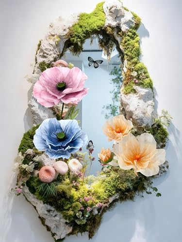 Standing Corn Poppy, Giant 5.58ft Life-Size Faux Blooms with Flexible Stem Metal Base Oversized Wedding Arch Decor,Garden Window Display(Blue,1) - color: Blue