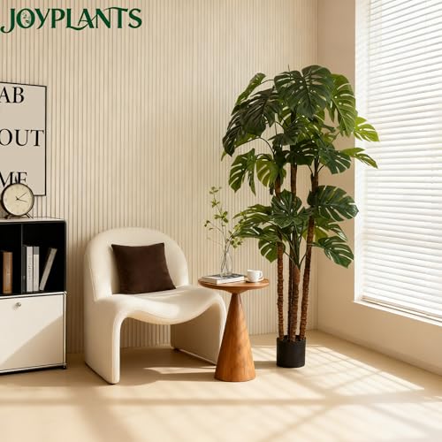 5FT Artificial Monstera,Fake Swiss Cheese Plants Faux Tropical with Bark and Black Pot for Indoor Outdoor Office Living Room Home Decor - color: Monstera 5ft, size: 5ft