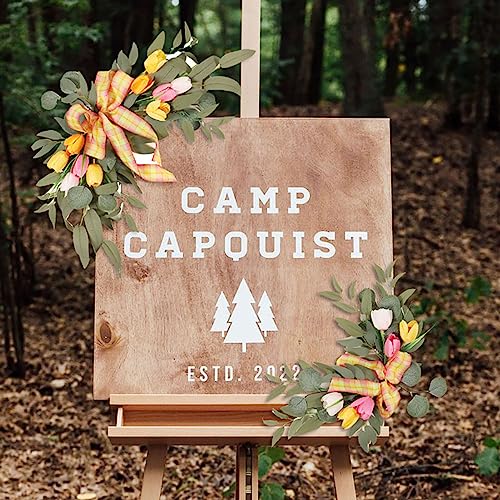 GOLDY&WENDY Elegant Artificial Tulips Decor Flower Swag (Pack of 2) for Wedding Reception Backdrop Table Decorations Welcome Sign - color: C3-tulips