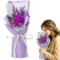 Preserved Flowers for Delivery,Purple Rose Bouquet Gift for Women and Mom,Preserved Flowers Bouquet,Birthday Flowers Gifts Grandma Wife Friends,Roses Gift Valentine’s Day Mothers Day - color: Purple-Bouquet