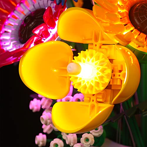 LED Light Kit for Lego Wildflower Bouquet 10313 Artificial Flowers with Poppies and Lavender, Decoration Lights Valentines Day Gift (Lights Only, No Lego Models) - color: 10313 Wildflower Bouquet, size: Standard Version