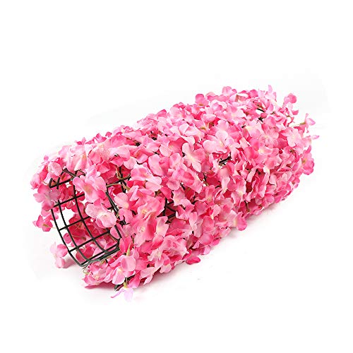 Flower Wall Panels, Artificial Wall Flower Backdrop Silk Hydrangea Petals Fake Flower Mat Wall Decor for Photo Background Party Wedding Wall Decoration 24''x16'' (10Pcs Pink)… - color: 10pcs Pink