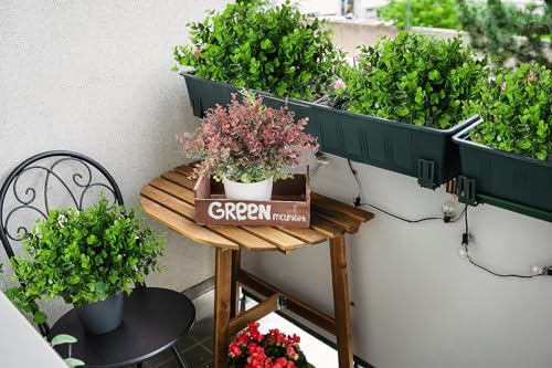 RECUTMS 8 Bundles Artificial Bushes Greenery Plants Stems Faux Shrubs Boxwood Plants Outdoor Fake Eucalyptus for Spring Summer Farmhouse Home Office Wedding Backyard Graduation Indoor Decor(Green) - color: Green, size: 8 Pcs