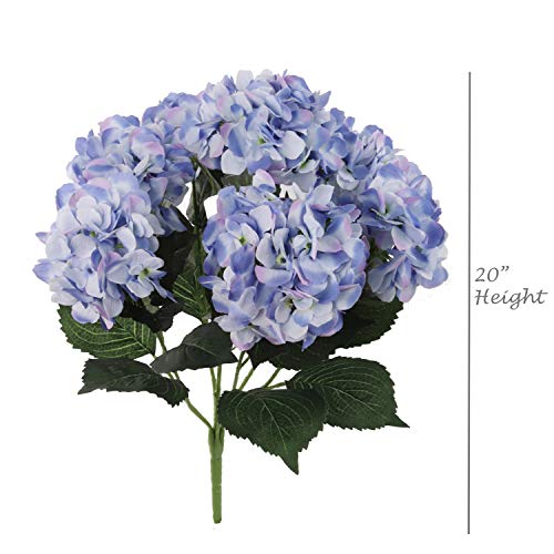Larksilk Hydrangea Artificial Flowers - Faux Hydrangea Flowers - Home Decor, Easter Decorations, Spring Decor - Floral Centerpieces for Tables - 20" Floral Stems, Blue, 1 Piece - color: Blue, size: Pack of 1