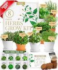 HOME GROWN Gift Herb Kit – 8 Herb Seeds Set with Basil, Cilantro, Mint & More, Complete Indoor Grow Kit for Kitchen, Gardening Gifts for Women & Men, Ideal for Cooking & Home Décor - style: Deluxe Herb Grow Kit