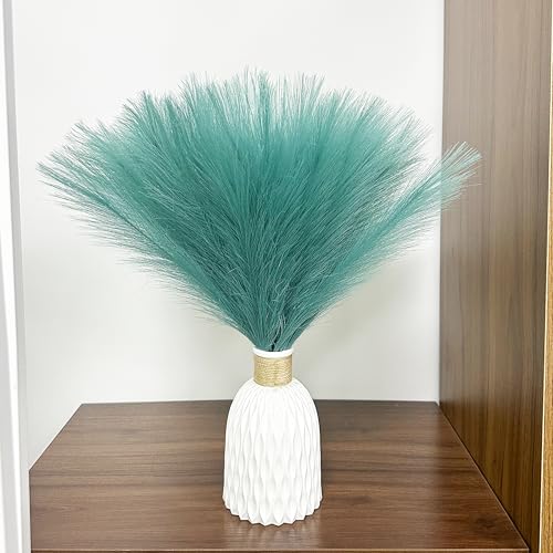 30pcs 22" Faux Pampas Grass - Blue Pampas Grass Decor Short Artificial Pampas Grass for Boho Home Wedding Mothers Day Decoration - color: Lake Blue, size: 30pcs