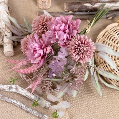 KIRIFLY Artificial Fake Flowers Plants Silk Flower Arrangements Wedding Bouquets Decorations Plastic Floral Table Centerpieces for Home Kitchen Garden Party Décor (Rose Pink) - color: Rose Pink