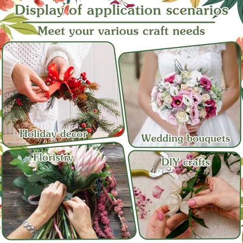 2 Roll Brown& Green Floral Tape 1/2" Width Flower Tape Florist Binding Tapes Waterproof Florals Tapes for Fresh Flowers Bouquets Stem Wrapping and Floral Arrangement Supplies