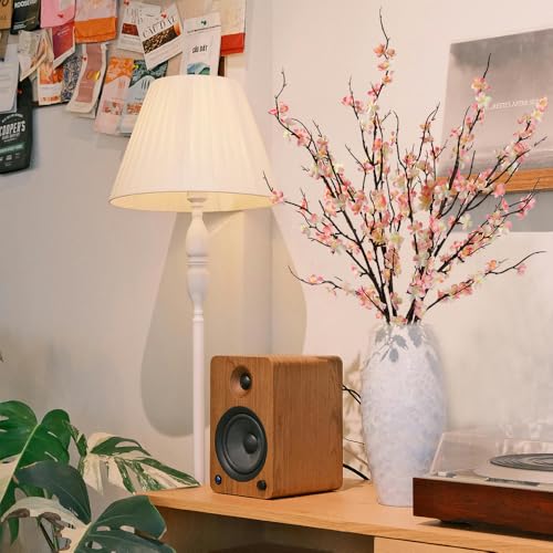 LESING 4pcs Cherry Blossom Flowers Artificial, Fake Silk Cherry Blossom Branches Tall Peach Blossom Flower Stems Arrangement for Wedding Home Office Party Decoration (Light Pink-2) - color: Light Pink-2
