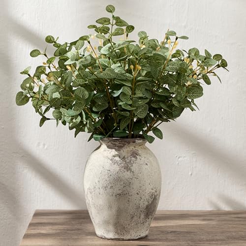 5.94" Ceramic Vase for Home Decor, Decorative Terracotta Farmhouse Rustic Vases for Living Room Kitchen Bedroom Bathroom Entryway Mantel Table, Pottery Vases for Pampas Grass Dried Fresh Flowers - color: Natural Brown- 5.94"