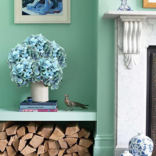 Artificial Blue Hydrangeas Tall Artificial Hydrangea Stems 26" Faux Hydrangea Silk Flowers Fake Hydrangea Resuable for Party,Home,Office Decor, Artificial Flower Perfect for Wedding Decor Gift-3 - color: Aqua Blue #3, size: 3PCS