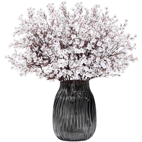 Lifewit Baby’s Breath Artificial Flowers, Silk Gypsophila Faux Floral Stems for Wedding Bouquets, Home Decor, Centerpieces, DIY Arrangements, Farmhouse & Party Decorations (White, 15 Bundles) - color: White