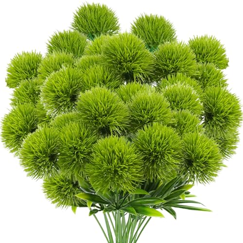 Uieke 36Pcs Dandelion Artificial Flowers, Artificial Flowers for Decoration Fake Plants Bouquet Plastic Flowers for Home Decoration Wedding Decor Flower Arrangment Green - color: Green, size: 36PCS
