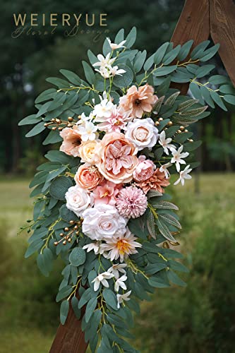 Artificial Wedding Arch Flowers Kit(Pack of 2) for Wedding Arch, Bridal Shower, Ceremony and Reception Backdrop Decoration (Coral Pink) - color: Coral Pink