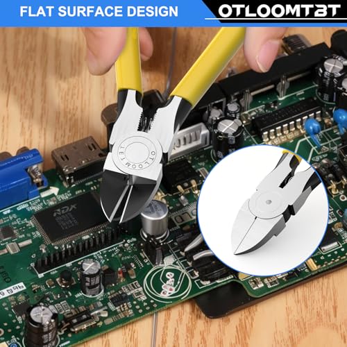 OTLOOMTBT 6-In and 5-In 2 PCS Ultra Sharp Compact Wire Cutters with Long Flat Nose Pliers Ideal for Cutting Crafts, Flowers, Plastics, Appliances and Any Clean Cutting Needs Powerful Wire Cutter