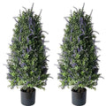 ALL SEASON GREEN Artificial Plants Lavender Topiary Tree, 35'' Purple Faux Flowers Potted Outdoor Plant, Front Porch Decor - size: 35'' Tall