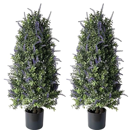 ALL SEASON GREEN Artificial Plants Lavender Topiary Tree, 35'' Purple Faux Flowers Potted Outdoor Plant, Front Porch Decor - size: 35'' Tall