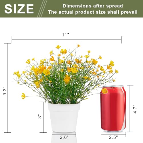 Babys Breath Potted Fake Plants with Flowers Faux Plants Indoor for Home Office Bookshelf Table Farmhouse Room Decor (Yellow) - color: Yellow